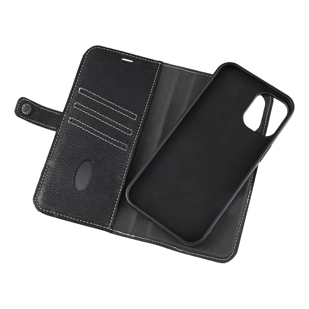 iPhone 16 Pro Essentials 2-in-1 Leather Flip Case - MagSafe Compatible - Balck