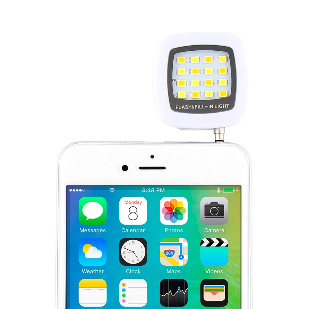 T'NB Flash For Smartphone with Charging Cable & Built-in Jack - White