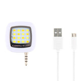 T'NB Flash For Smartphone with Charging Cable & Built-in Jack - White