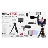 T'NB Influence Vlogger Package - Mobile Holder/Tripod w. Microphone and Light - Black