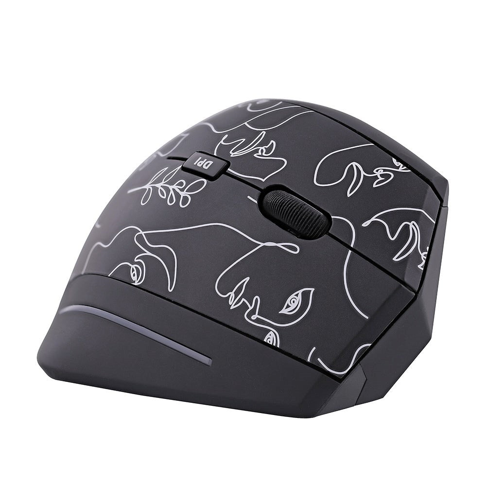 T'NB Exclusiv' Series Ergonomic Vertical Wireless USB-A Mouse w. Silent Click - Black / ART