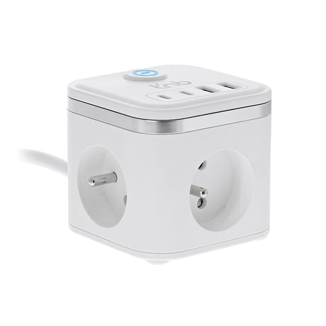 T'NB 7-in-1 Power Strip - 3 x Outlets / 2 x USB-C / 2 x USB-A - White