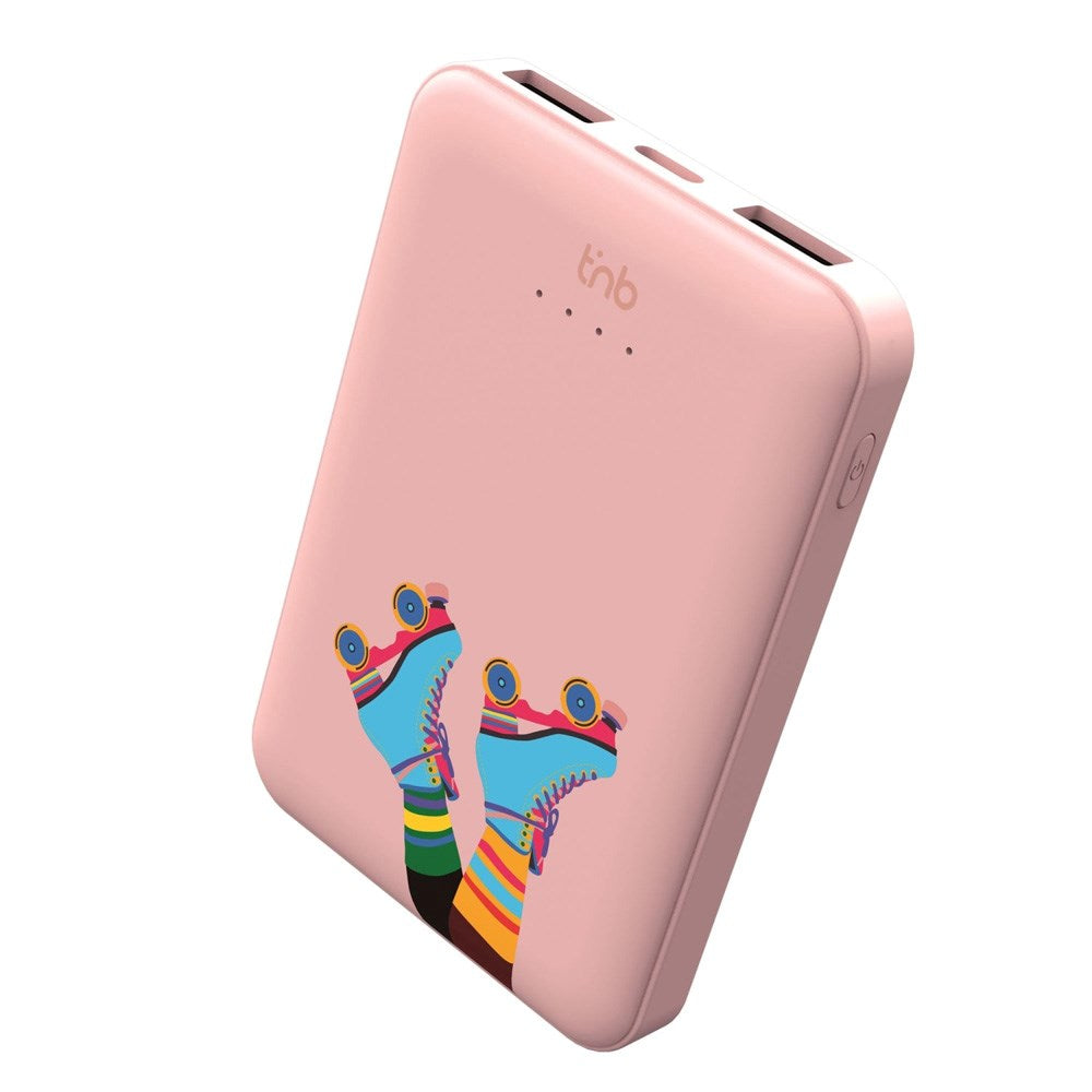 T'NB Powerbank 5,000mAh - 20W - 2 x USB-A - 1 x USB-C - Roller Skates Design
