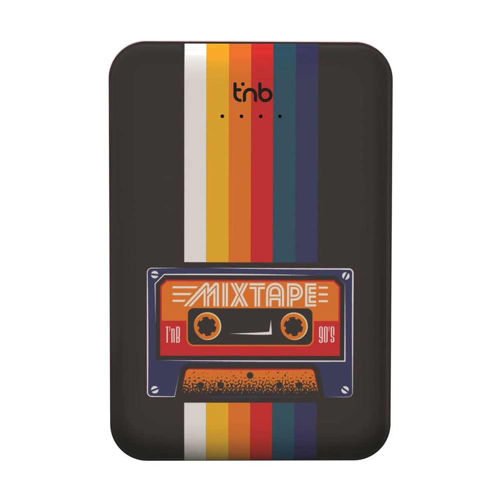 T'NB Powerbank 5,000mAh - 20W - 2 x USB-A - 1 x USB-C - Cassette Tape Design