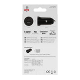 X2O 30W Dual Car Charger USB-A & USB-C - Black