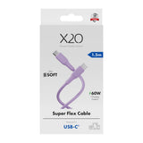 X2O Superflex 60W USB-C to USB-C Cable - 1.5m - Purple