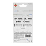 X2O Longlife 100W USB-C to USB-C Cable - 2m - White