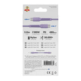 X2O Longlife 100W USB-C to USB-C Cable - 2m - Purple