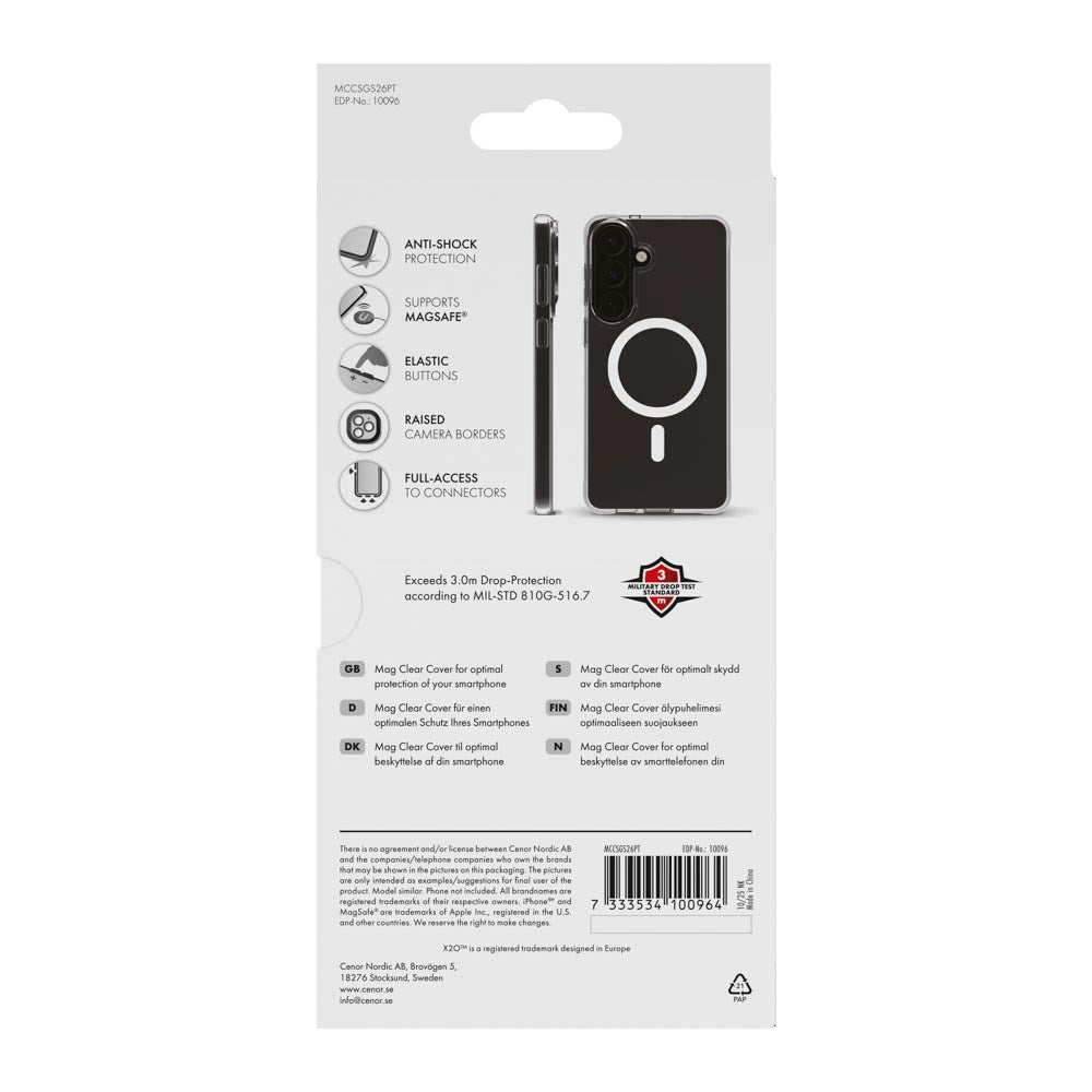 Samsung Galaxy S26+ (Plus) X2O Mag Clear Case - MagSafe Compatible - Transparent