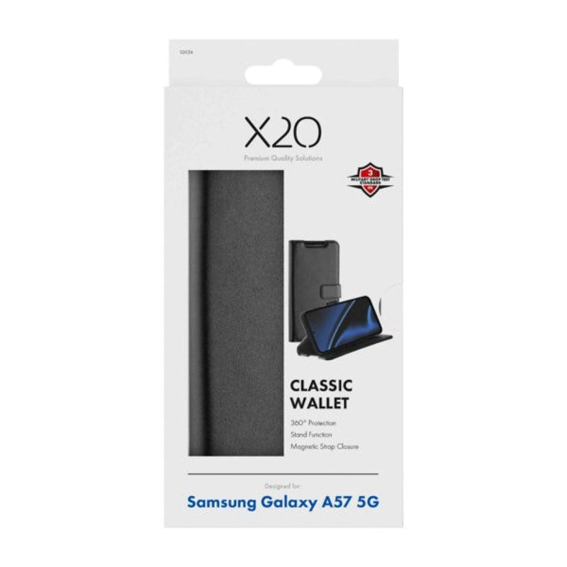Samsung Galaxy A57 X2O Classic Wallet Flip Case - Black