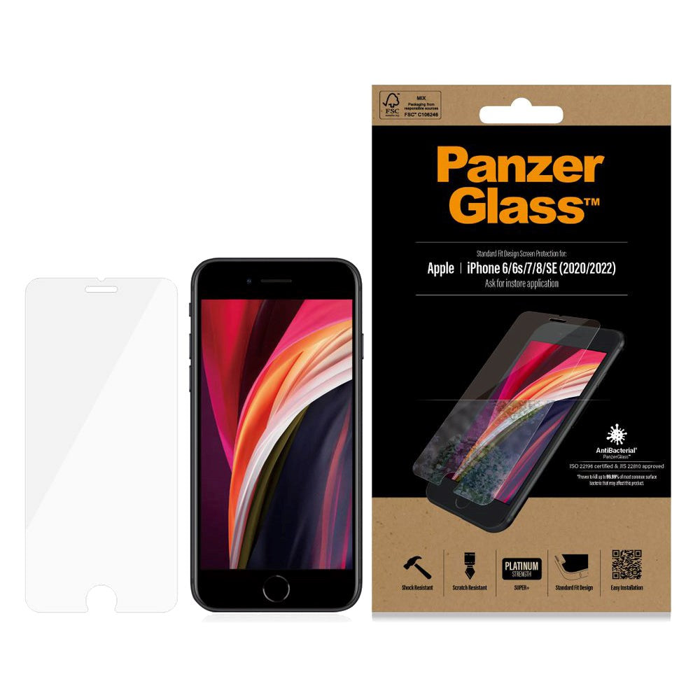 iPhone SE (2022 / 2020) / 8 / 7 / 6 / 6S PanzerGlass Standard Fit Screen Protector - Transparent