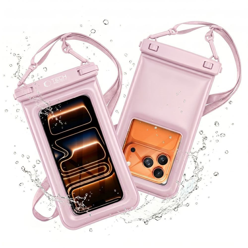 Tech-Protect Floating Waterproof Case - Max.: 185 x 110mm - Pink