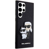 Samsung Galaxy S23 Ultra Karl Lagerfeld Saffiano Karl & Choupette Hard Case - Black