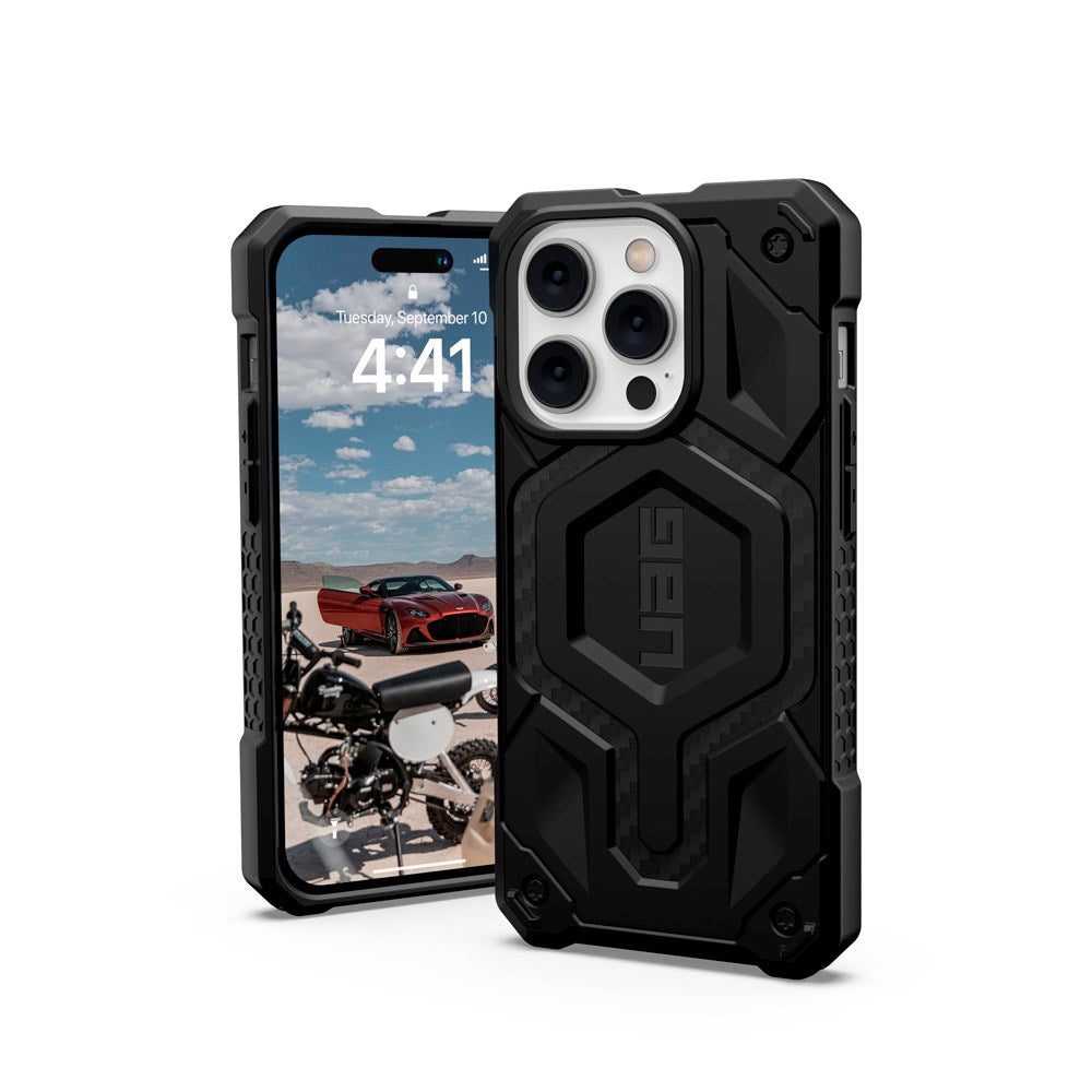 iPhone 14 Pro UAG MONARCH Pro Series Case - MagSafe Compatible - Carbon FIber / Black