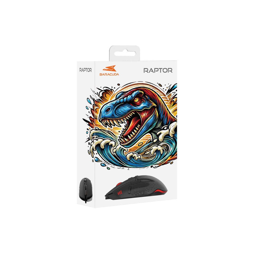 Baracuda RAPTOR Gaming Mouse - 8D / 6400 DPI - Black