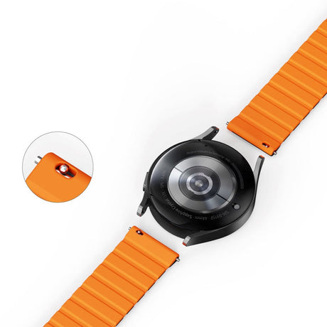 Smartwatch Strap 20mm Dux Ducis LD-Series Magnetic Silicone Strap - Black / Orange