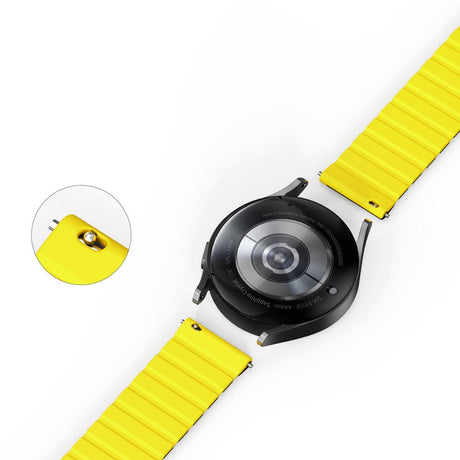 Smartwatch Strap 20mm Dux Ducis LD-Series Magnetic Silicone Strap - Black / Yellow