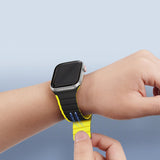 Apple Watch (42/44/SE/45/46/49mm) Dux Ducis LD-Series Magnetic Silicone Strap - Black / Yellow