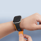 Dux Ducis Apple Watch (38/40/SE/41/42mm) LD-Series Magnetic Silicone Strap - Black / Orange