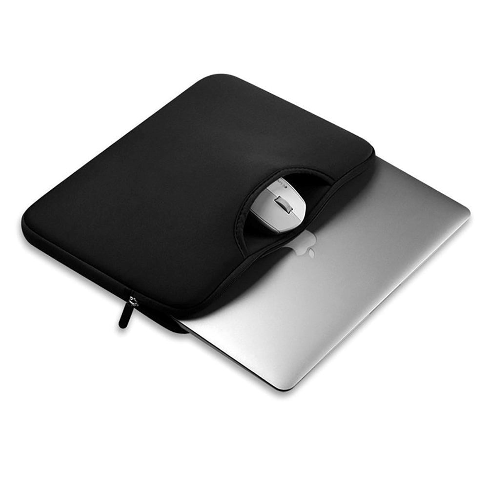 Tech-Protect Neoprene MacBook / Laptop Sleeve 13-14" w. Handle and Extra Compartment (34 x 25 cm) - Black