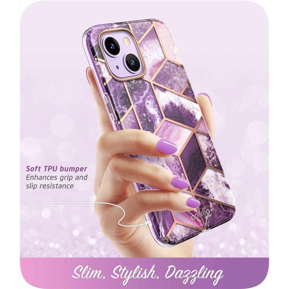 iPhone 14 / 13 i-Blason Cosmo Marble Case w. Screen Protector - Purple