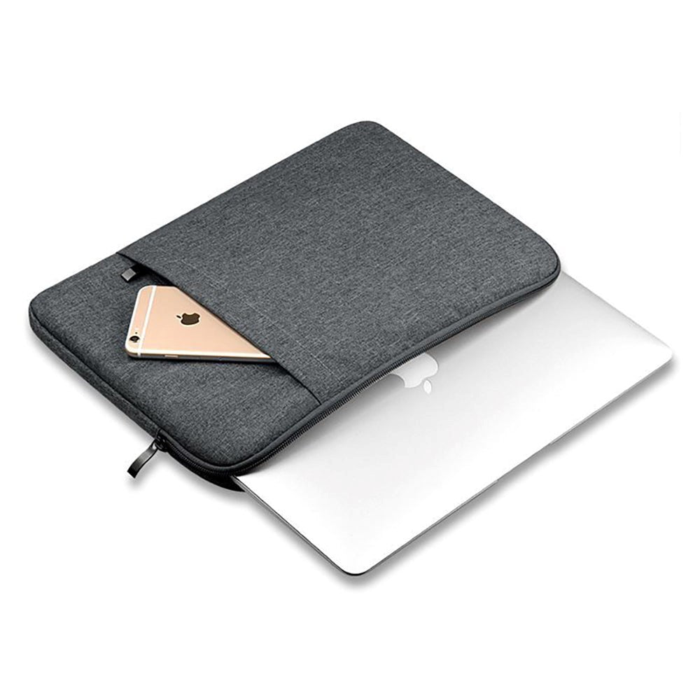 Tech-Protect Fabric Laptop Sleeve 15-16" w. Extra Pocket (36 x 27 cm) - Dark Grey