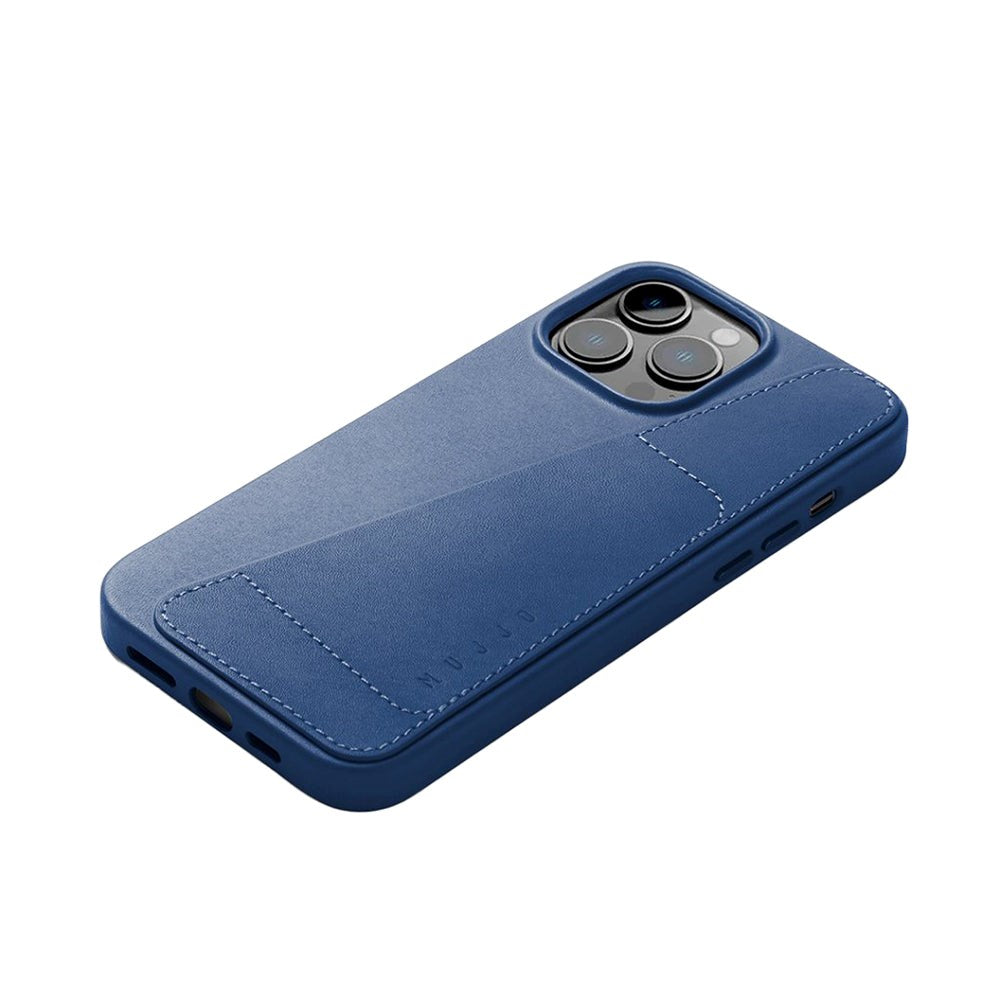 Mujjo iPhone 14 Pro Max Leather Wallet Case - Blue