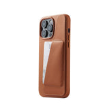 Mujjo iPhone 14 Pro Max Leather Wallet Case - Brown