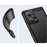 Xiaomi Redmi Note 12 (5G) / Poco X5 (5G) Tech-Protect Flexible Plastic Carbon Case - Black