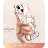 iPhone 14 Plus i-Blason Cosmo Marble Case w. Screen Protector - Pink