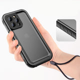 Tech-Protect iPhone 14 Pro Waterproof Case - Transparent / Black