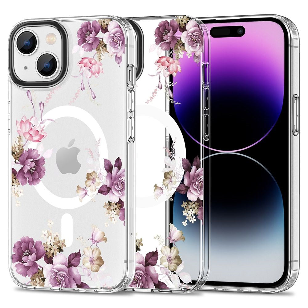 iPhone 15 Tech-Protect MagMood Case  - MagSafe Compatible - Spring Floral