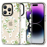 iPhone 15 Pro Tech-Protect MagMood Case - MagSafe Compatible - White Daisy