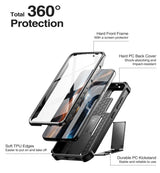 Samsung Galaxy S23+ (Plus) Tech-Protect Kevlar Pro Hard Plastic Case w. Screen Protector & Kickstand - Black