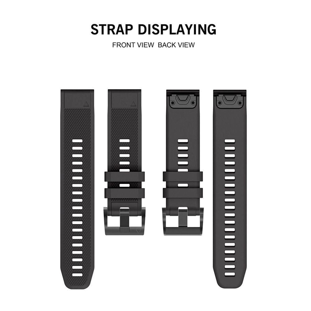 Universal Garmin 26mm QuickFit Strap Tech-Protect Smooth Strap - Black