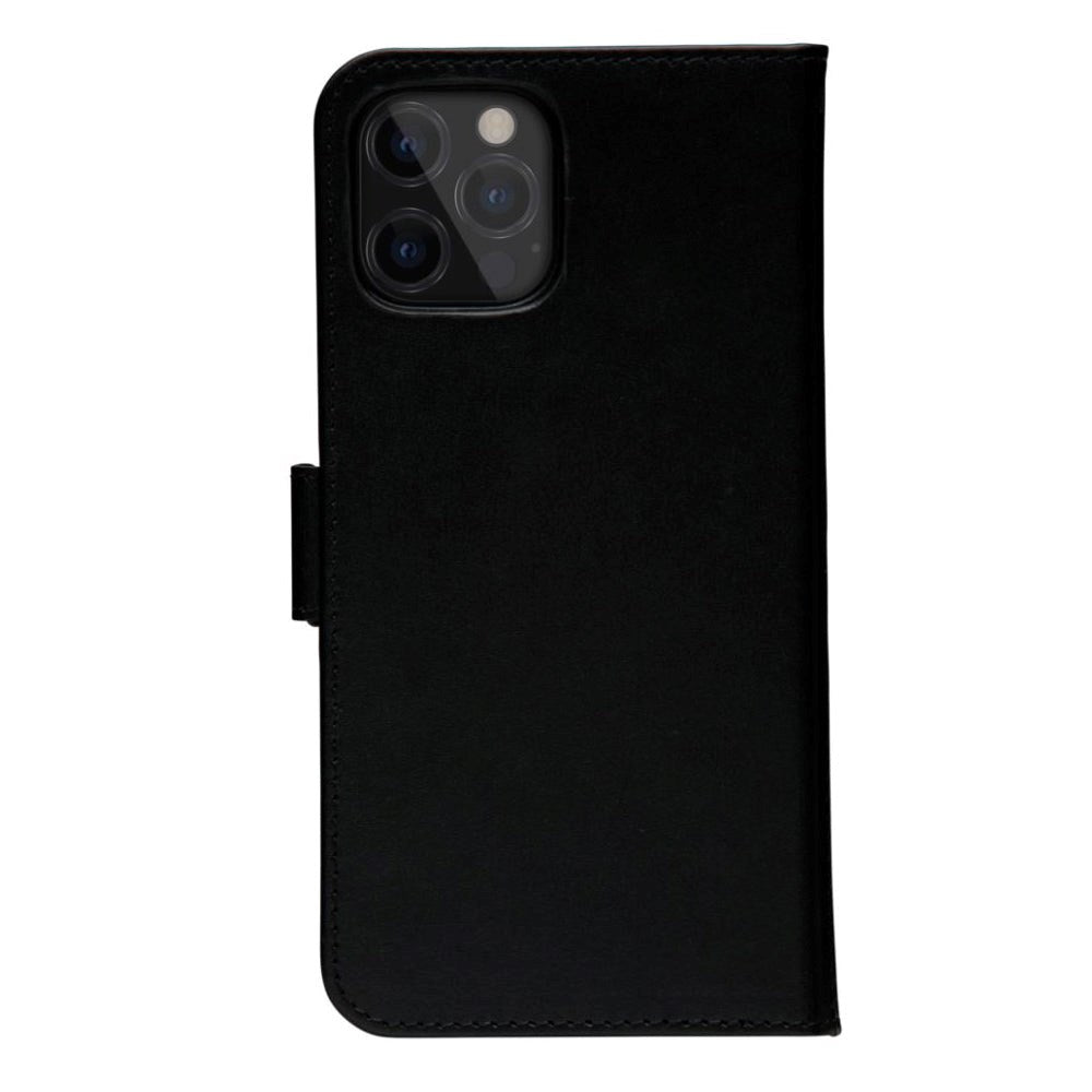 iPhone 12 Pro Max dbramante1928 Lynge Genuine Leather Magnet Wallet Case - Black