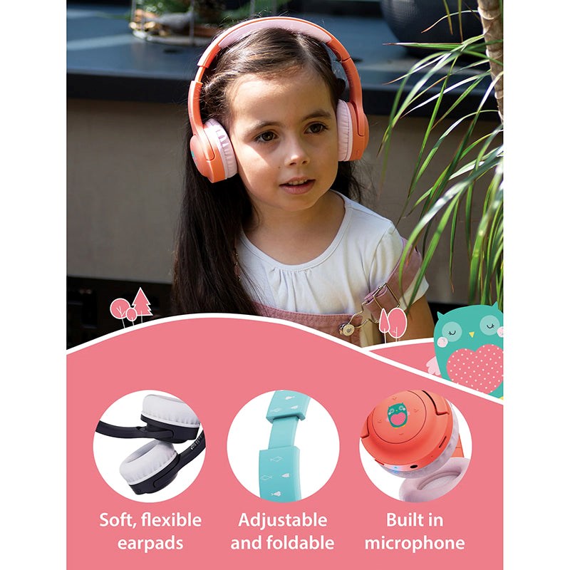 Planet Buddies Bluetooth On-Ear Children's Headset - Pink / Owl