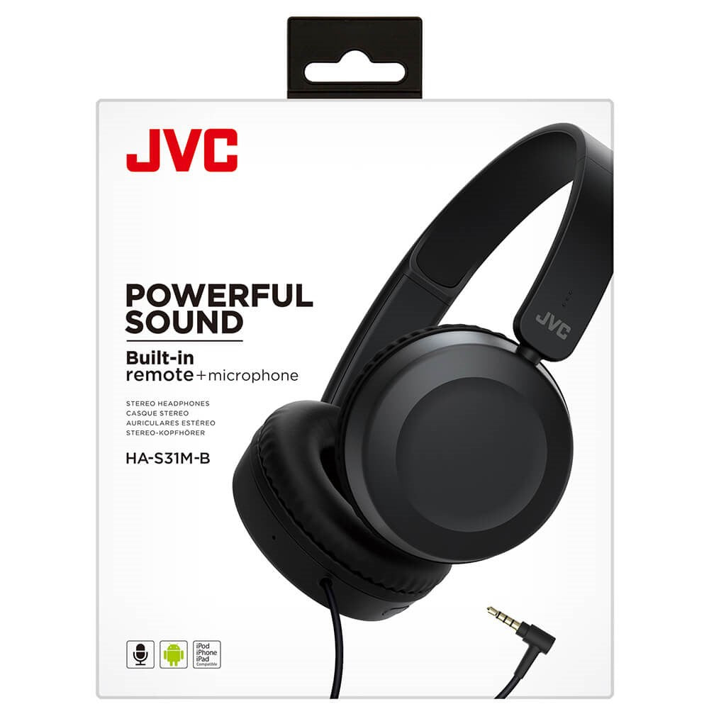 JVC HA-S31M On-Ear Headphones - Black