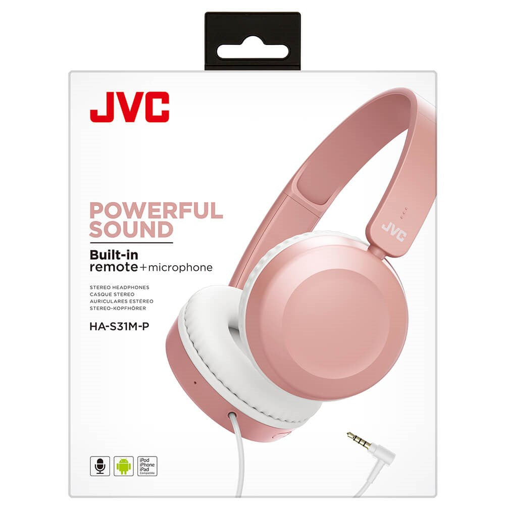 JVC HA-S31M On-Ear Headphones - Pink