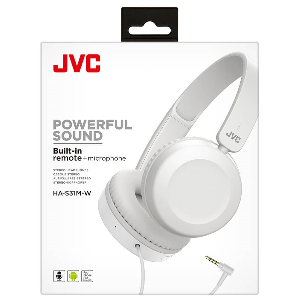 JVC HA-S31M On-Ear Headphones - White