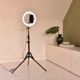 4smarts LoomiPod Selfie Tripod w. LED Ring Light, Green Screen & Storage Bag