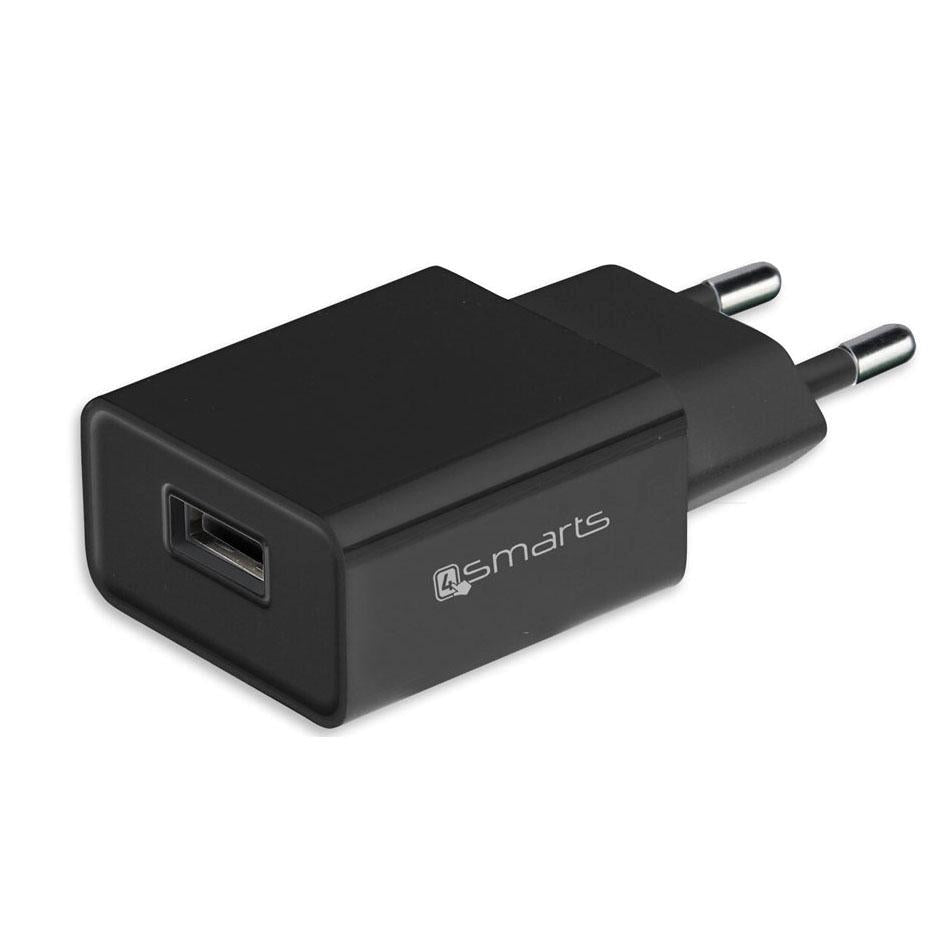 4smarts 12W Wall Charger w. USB-A - Black (Bulk)