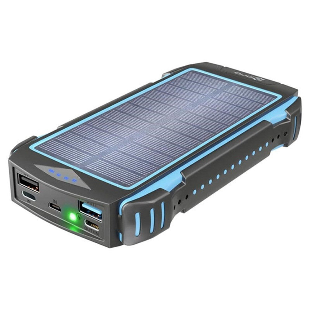 Prio Solar Cell 22.5W Powerbank 20,000mAh w. USB-C, USB-A & Wireless Charging - MagSafe Compatible - Black