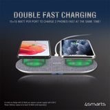 4smarts Voltbeam Twin Wireless Charger 2 x 15W - Grey