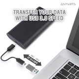 4smarts USB-C to USB-A Adapter - USB 3.0 - 2 pcs. - Grey