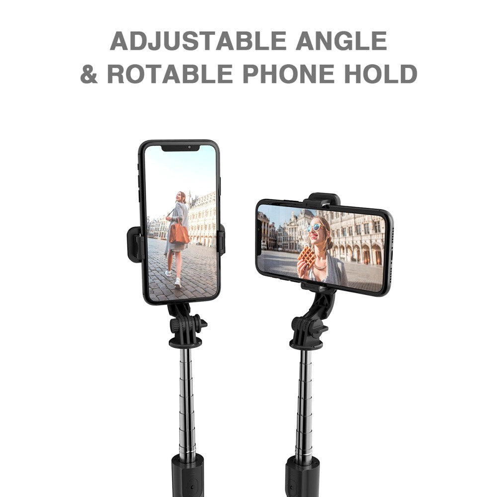 4smarts - Rotatable Selfie Stick with Bluetooth Remote - Black