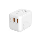 4smarts World Travel Adapter w. 2 x USB-A, 1 x USB-C & 1 x AC Plug - White