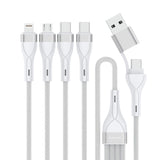 4smarts 4in2 15W Multi-Charging Cable - 2 x USB-C / Lightning / Micro USB 120cm - White