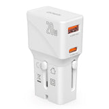 4smarts World Travel Adapter w. 1 x USB-A & 1 x USB-C - White