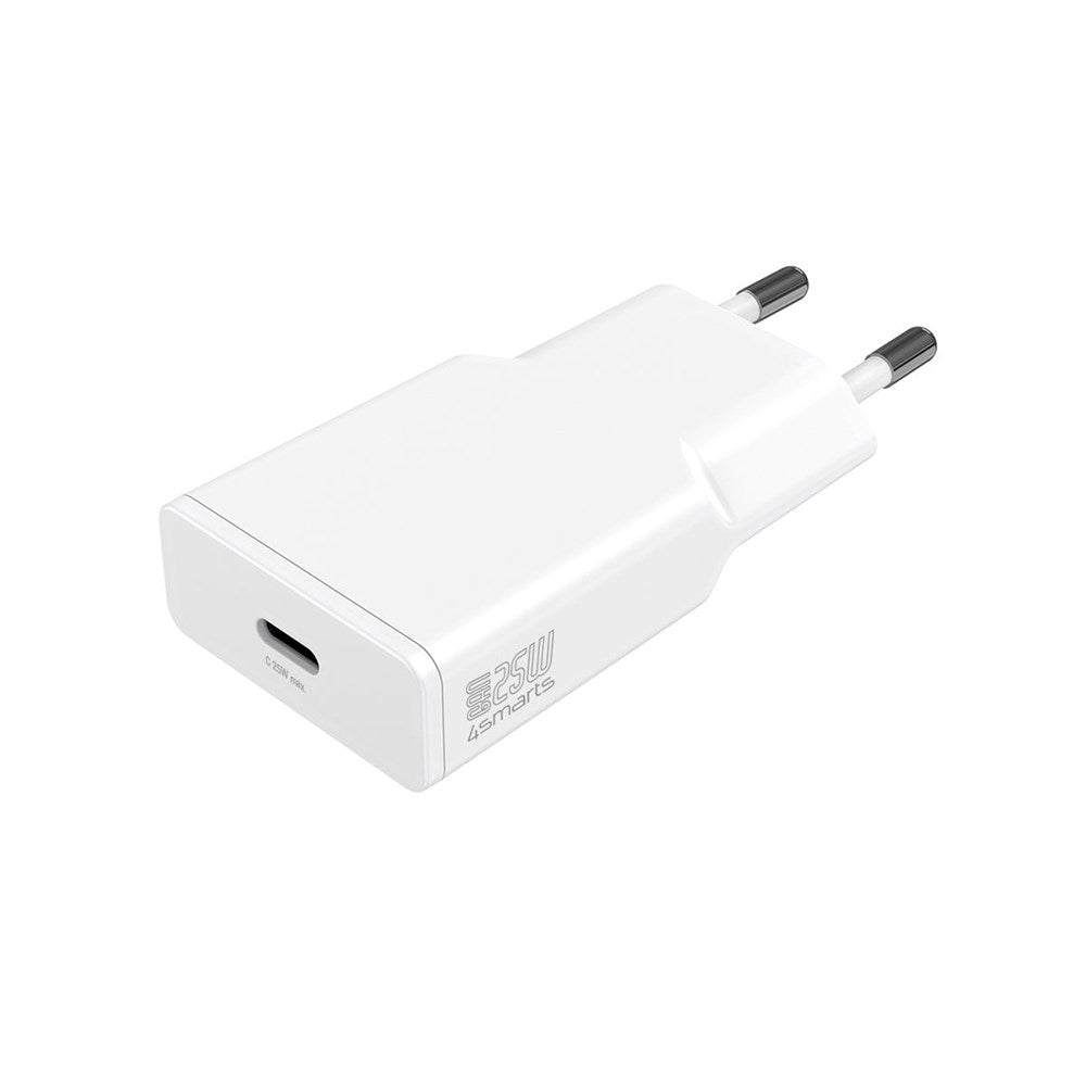 4Smarts PD Slim Wall Charger GaN 25W w. USB-C - White